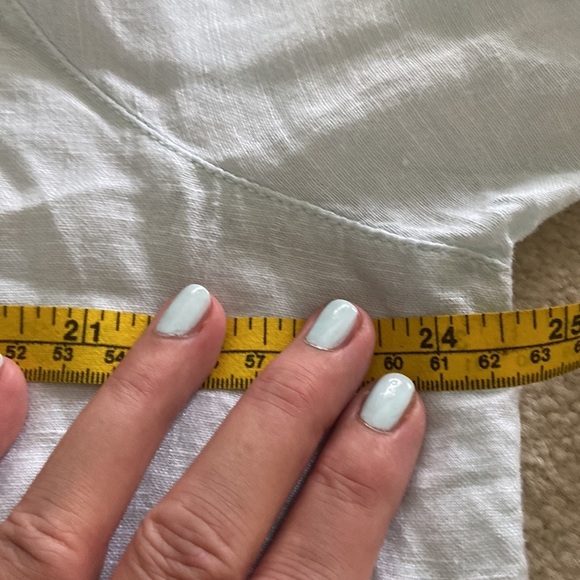 100% linen baby blue popover top fits XL missing tag - Picture 5 of 8